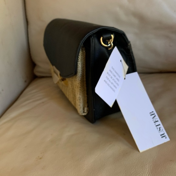 Small shoulder bag. Black and raffia - Picture 3 of 3